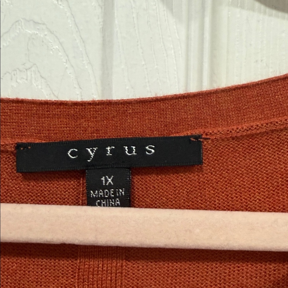 Cyrus Rust Orange 3/4 Dolman sleeves Knit Sweater size 1X - Picture 5 of 8